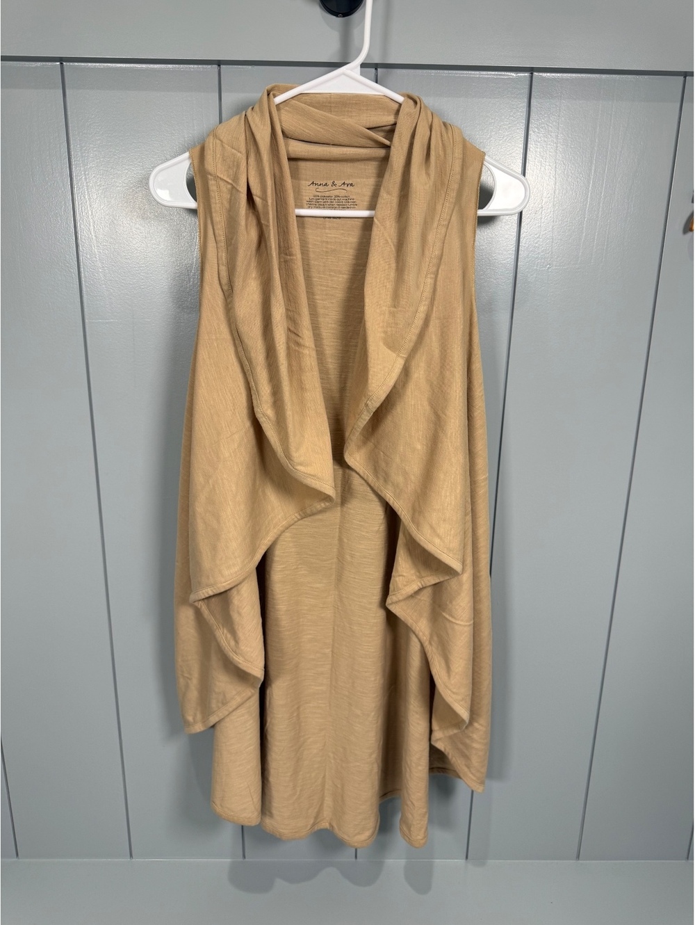 Anna & Ava Women's Sleeveless Draped Open Front waterfall cardigan Vest One Size